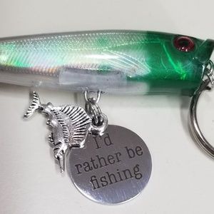 I'd Rather Be Fishing Key Ring